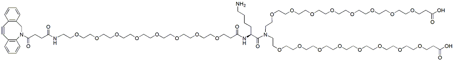 Molecular structure of the compound: DBCO-PEG8-Lys-bis(PEG8-acid)