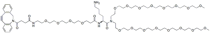 Molecular structure of the compound: DBCO-PEG4-Lys-bis(m-PEG8)