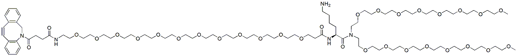 Molecular structure of the compound: DBCO-PEG12-Lys-bis(m-PEG8)