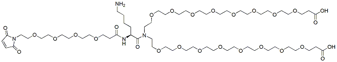 Molecular structure of the compound: Mal-PEG4-Lys-bis(PEG8-acid)