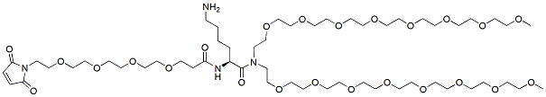 Molecular structure of the compound: Mal-PEG4-Lys-bis(m-PEG8)