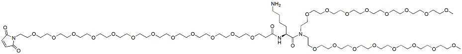 Molecular structure of the compound: Mal-PEG12-Lys-bis(m-PEG8)