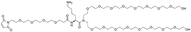 Molecular structure of the compound: Mal-PEG4-Lys-bis-PEG8