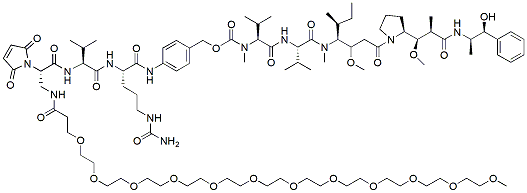 Molecular structure of the compound: (2S)-3-amido-(m-PEG12)-2-maleimido-acid-(Val-Cit-PAB-MMAE)