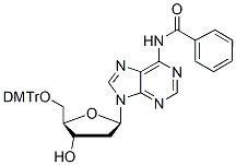 Molecular structure of the compound: 5&rsquo;-O-DMT-N6-Benzoyl-2-Deoxyadenosine